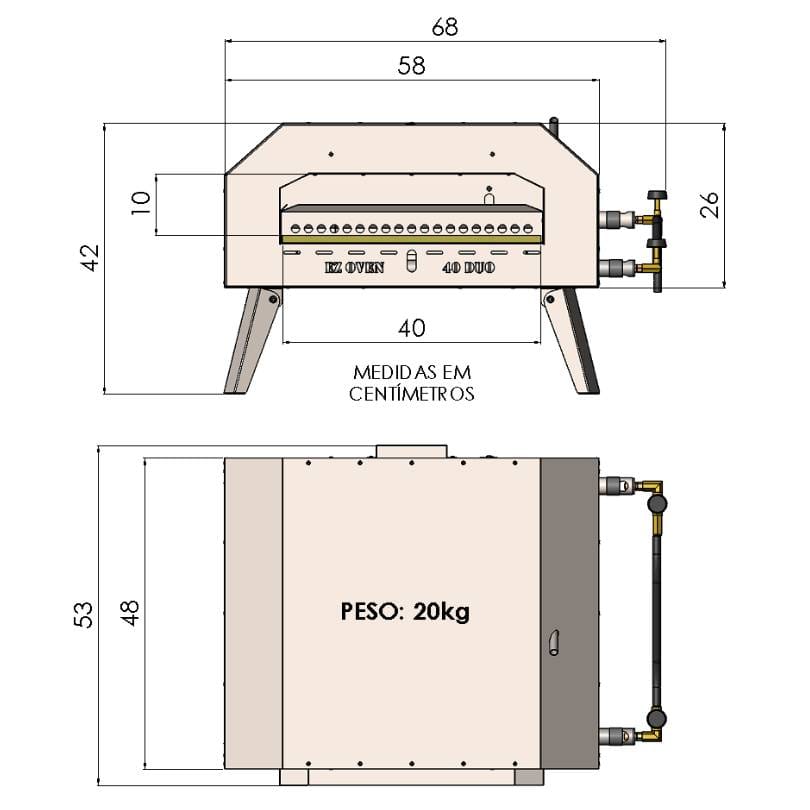 EZ Oven 40 Duo Gás GLP + Pá de Montagem Inox - Imagem 10