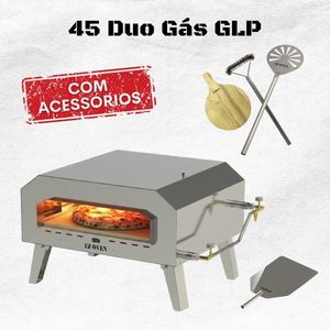 EZ Oven 45 Duo Gás GLP + Pá de Montagem Inox