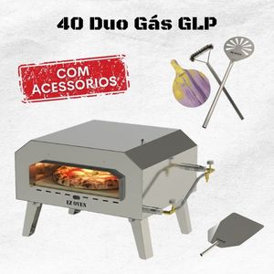 EZ Oven 40 Duo Gás GLP + Pá de Montagem Inox
